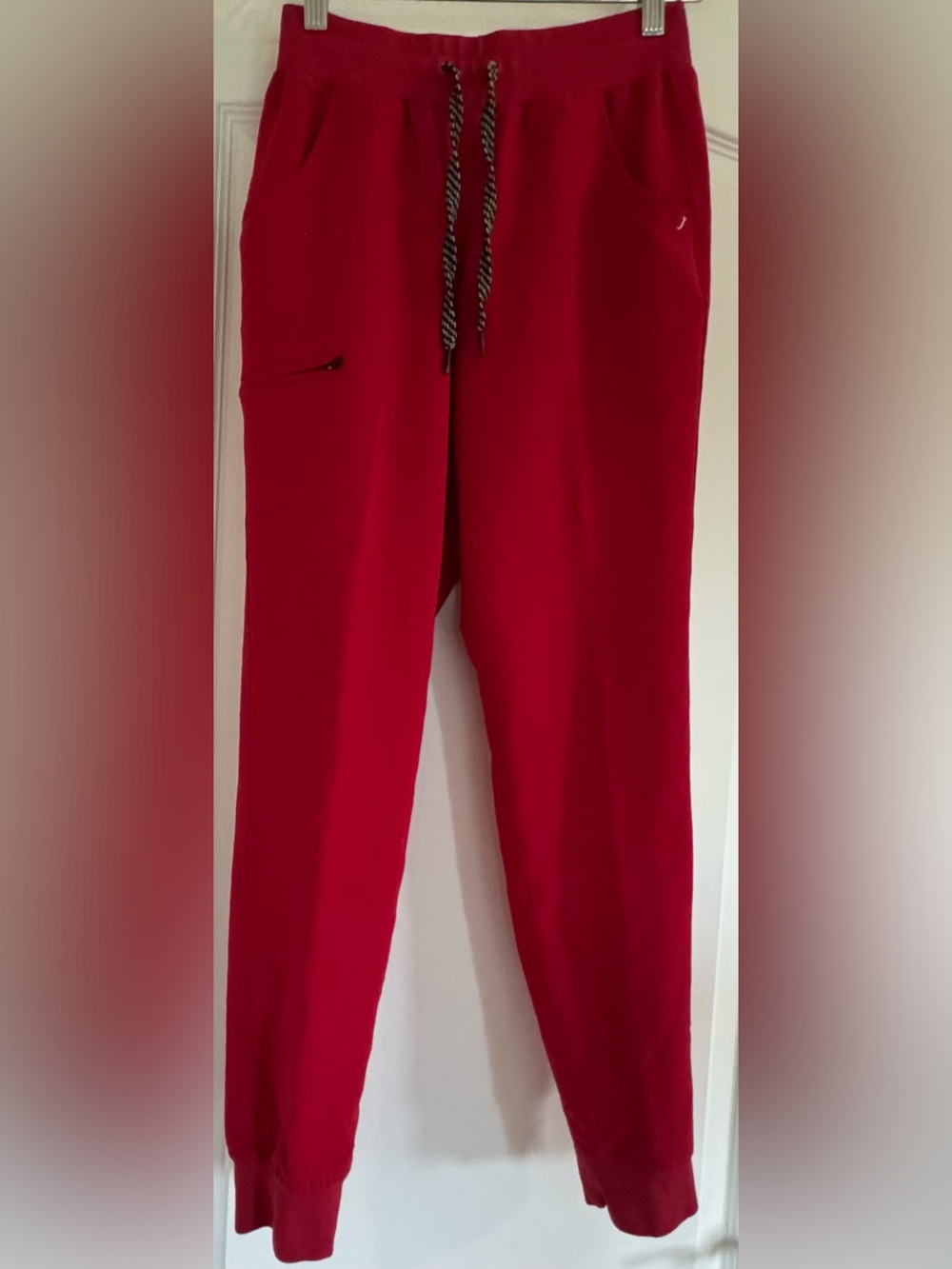 Jaanuu XXS Red 5 Pocket Classic Scrub Jogger Pants J95178 Drawstring